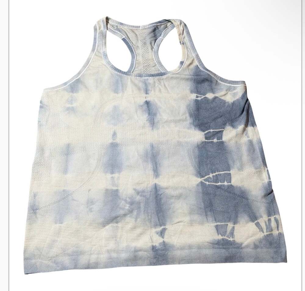 Lululemon Swiftly Tech Racerback Tank 2.0 Diamond Dye Size 12 Blue